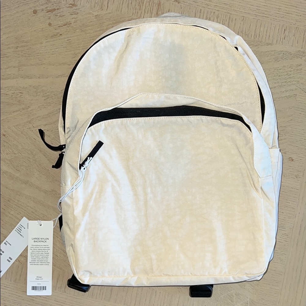 Baggu Large Nylon Backpack in Ivory